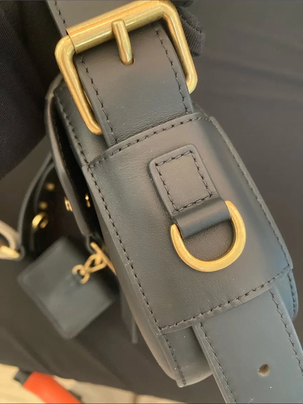 Dior Black Leather Crossbody / Shoulder Bag with Gold Hardware